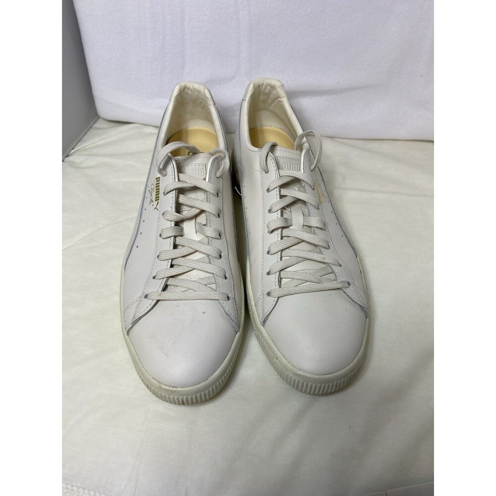 Puma Clyde Og 75Y Prm Lace Up Women Sz 11 Off White Sneakers Casual Shoes - Picture 8 of 8